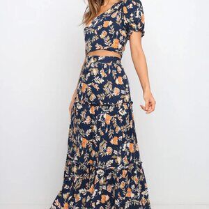 Petal & Pup Aimee One-Shoulder Crop Top and Deaville Skirt - Size Medium